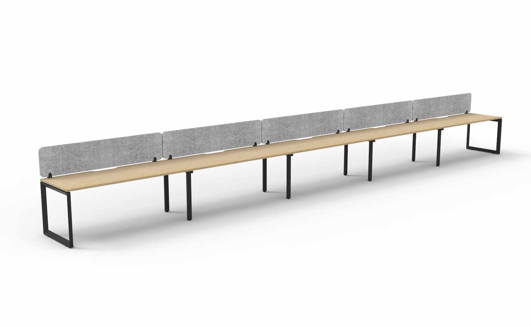 Loop 5 Person Single Sided Workstation - with Eco Screen